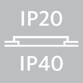 IP-rating in recessed mounting.